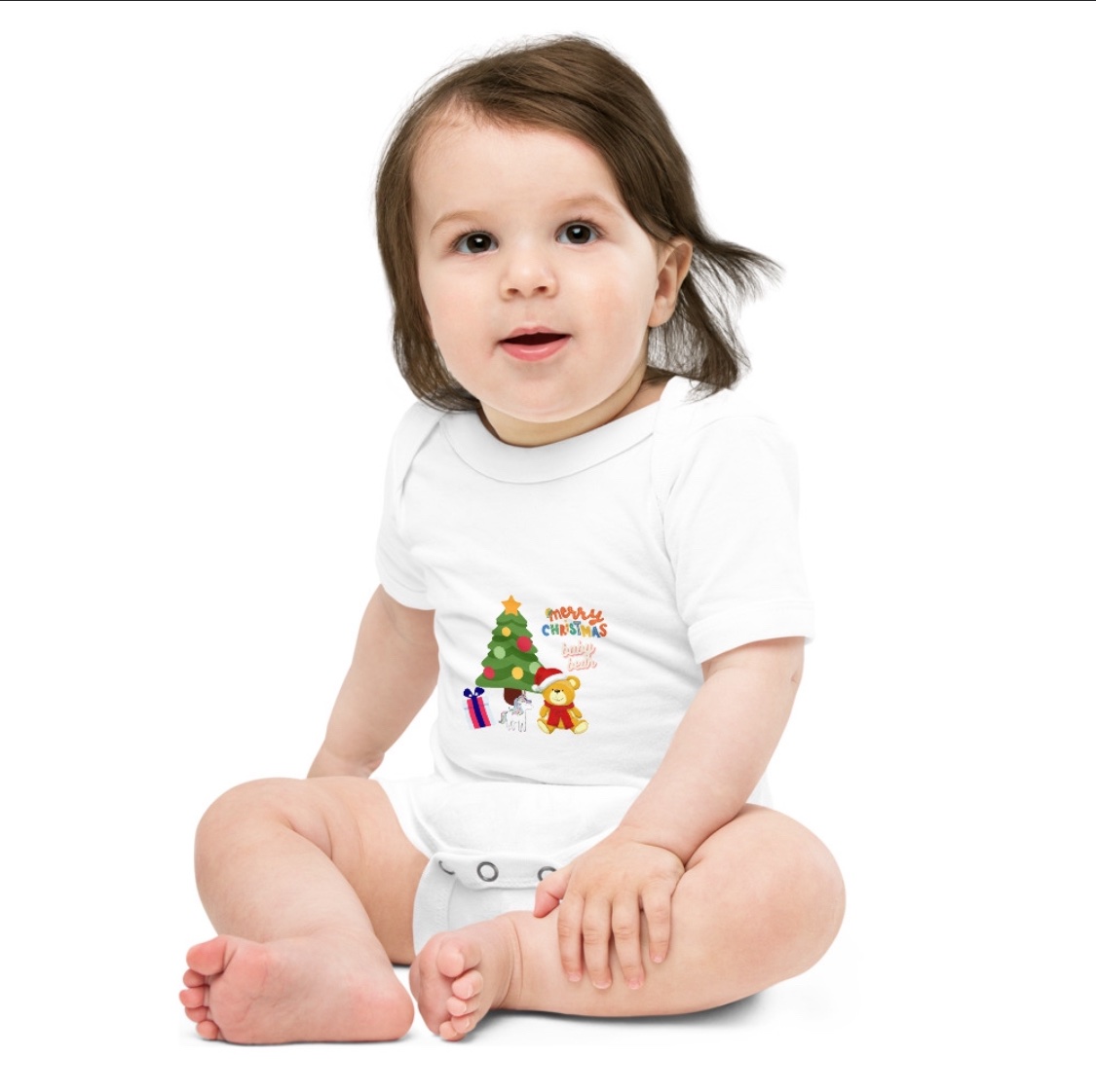 Baby Bear Christmas Baby short sleeve one piece