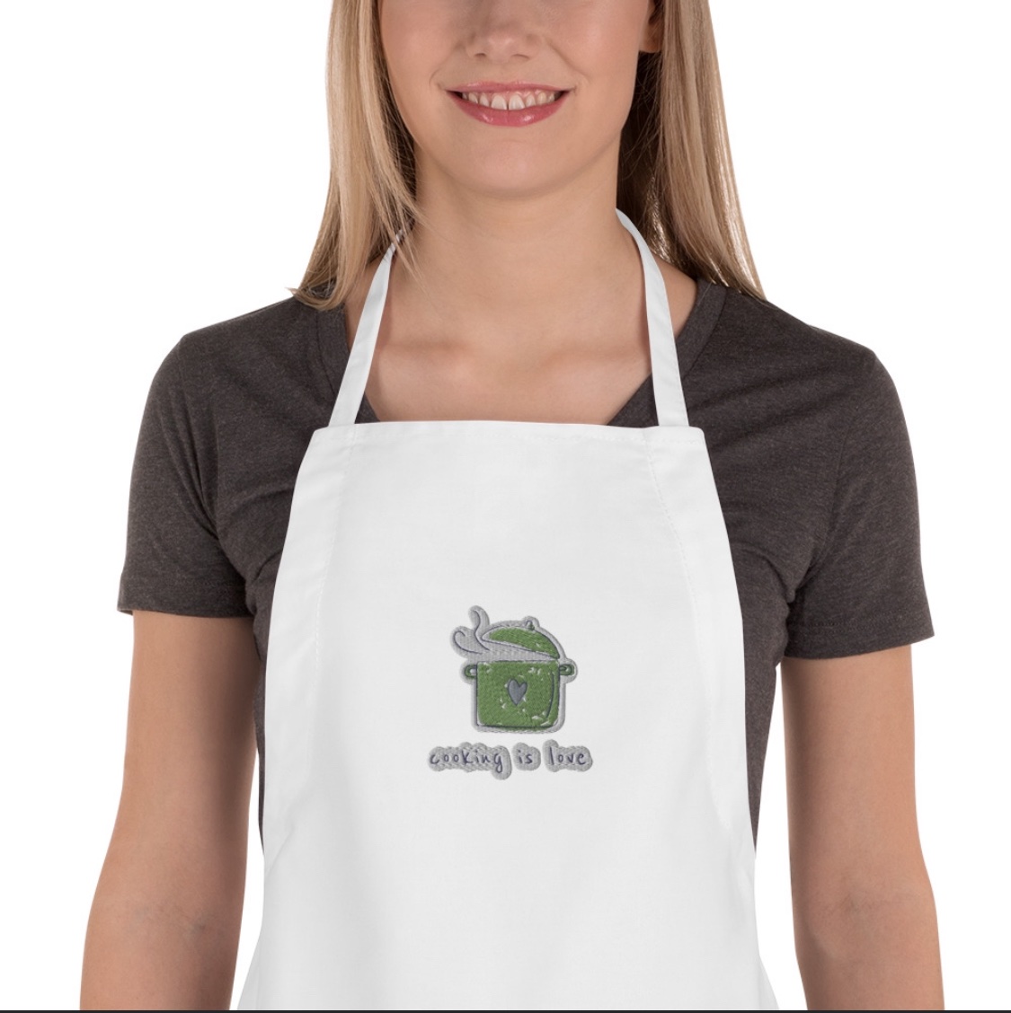 Cooking is Love Embroidered Apron