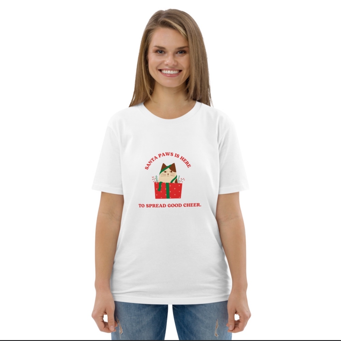 Santa Paw is Here Unisex organic cotton t-shirt
