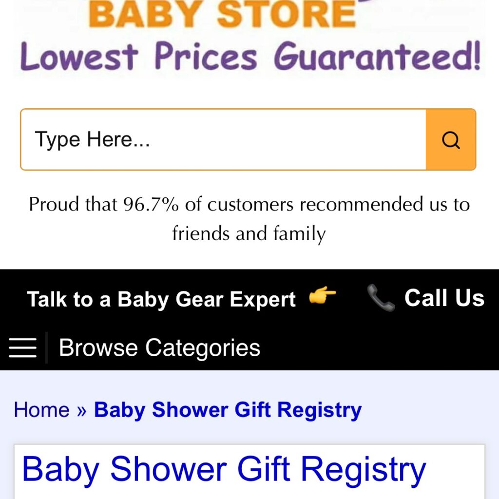Bubs n Grubs Baby Shower Gift Registry